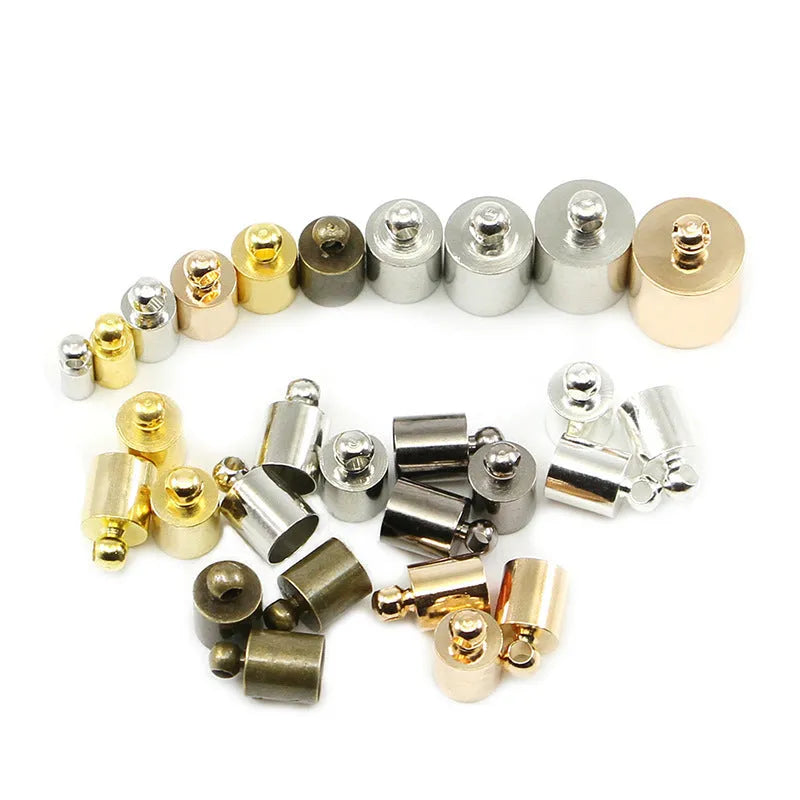 Copper weight caps for pendant jewellery in various sizes and electroplated colour finishes