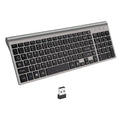 Wireless keyboard mini silent ultra-thin 104-key iron grey with Nano USB receiver stored on back
