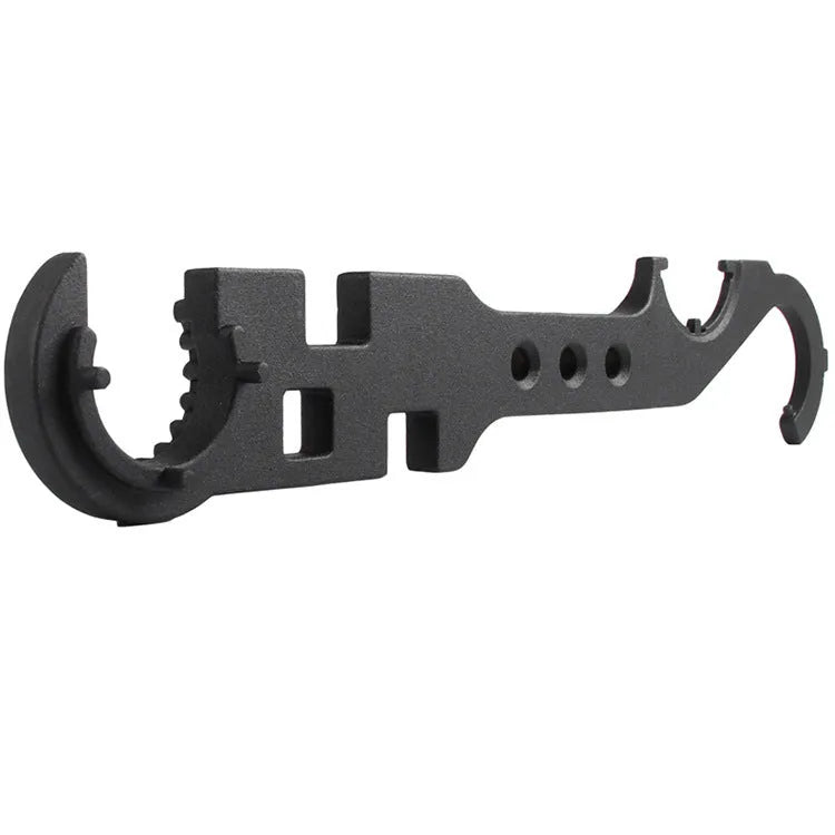 Black all-steel combination wrench for AR15 M4 maintenance on a neutral background.