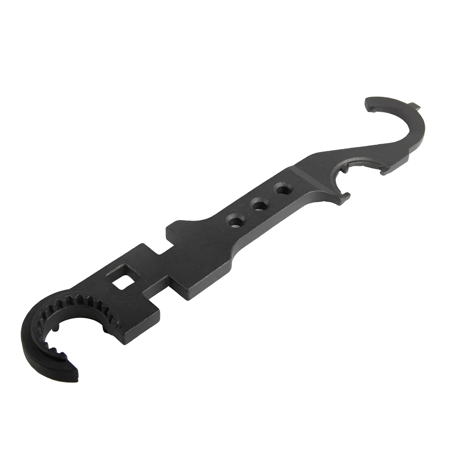 Black all-steel combination wrench for AR15 M4 maintenance on a neutral background.