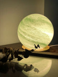 Nordic style USB bedside table lamp with glass shade in one of seven colour options