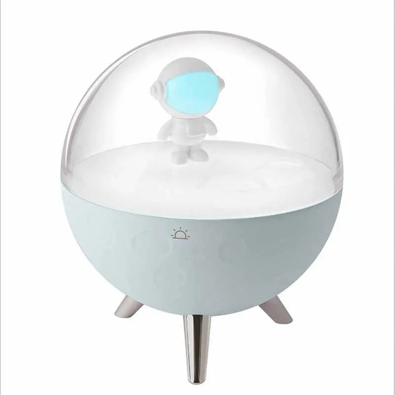 USB-powered cartoon night light with sleep aid option in blue or white colour