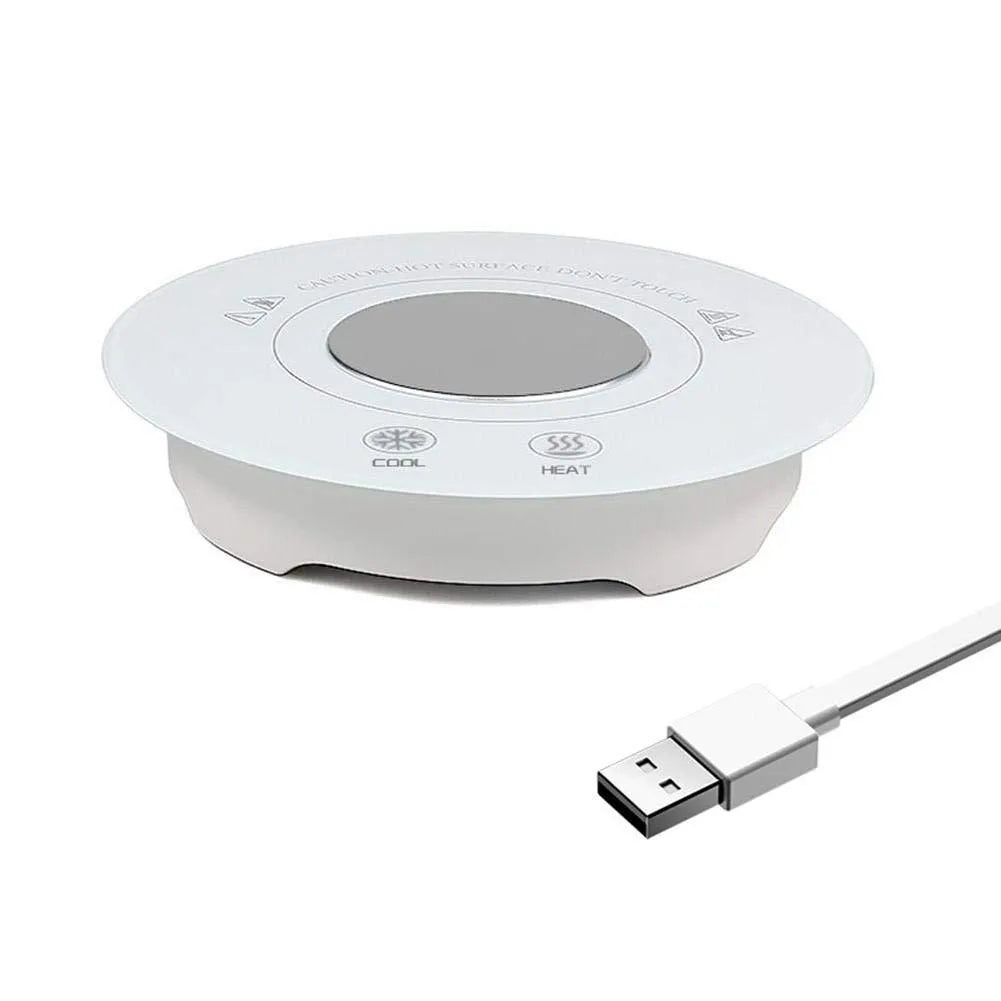 USB-powered hot and cold coaster for drink temperature control with 152mm diameter