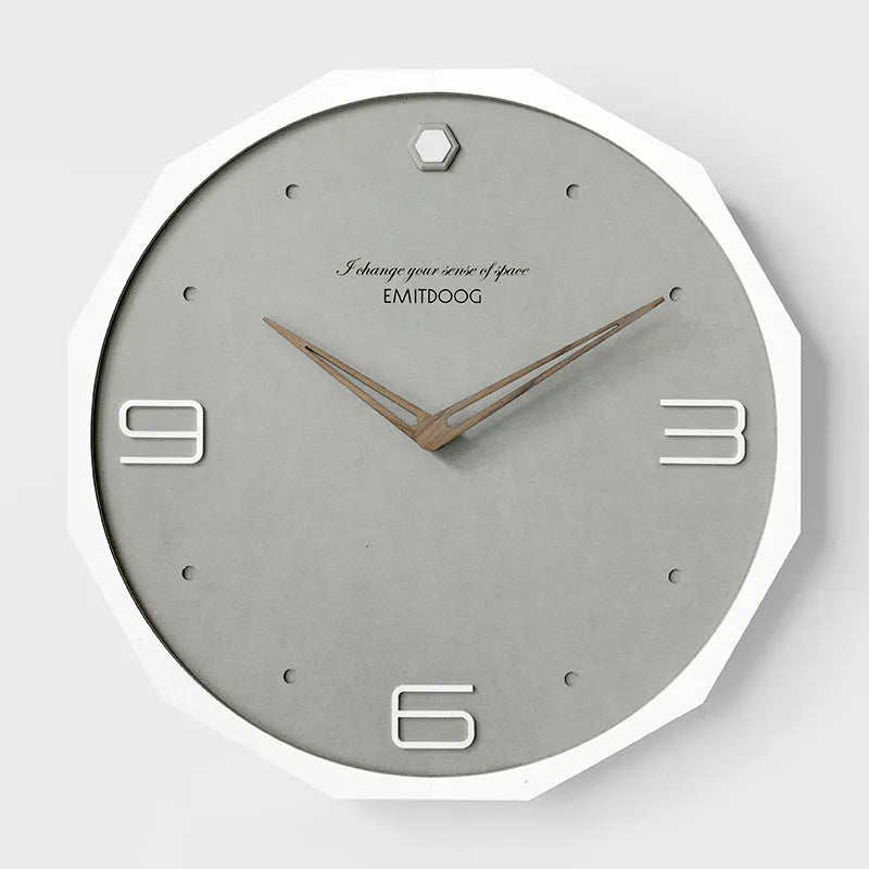 12-inch round Nordic minimalist wall clock with Geralt mirror material in four colour options