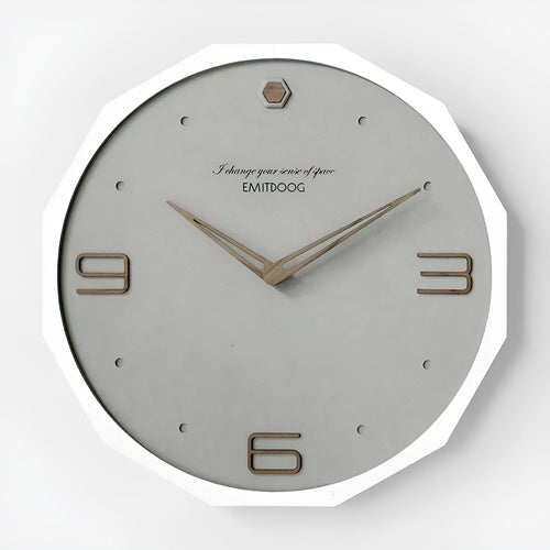 12-inch round Nordic minimalist wall clock with Geralt mirror material in four colour options