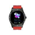 Full Circle smart watch with zinc alloy case and silicone strap showing heart rate and sleep monitoring features in black green and red