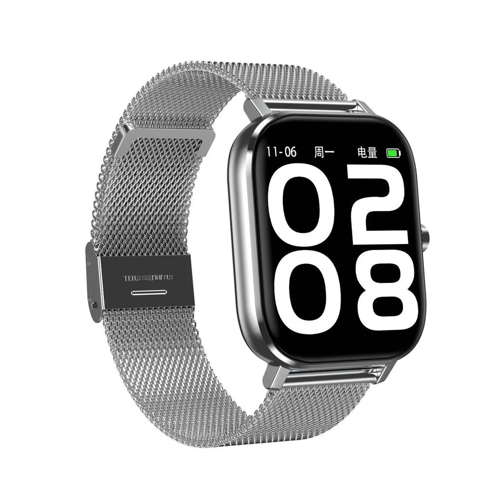 Smart bracelet with 1.54-inch screen showing health metrics including ECG, blood pressure and blood oxygen readings