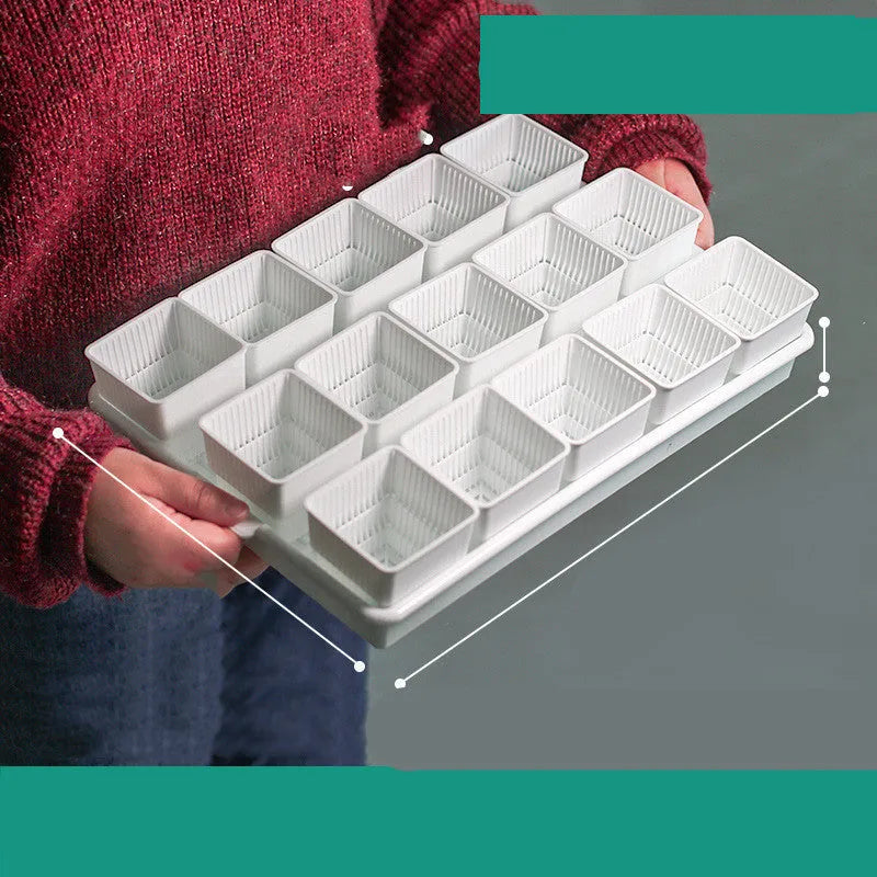 Meishi black and white resin succulent flower pots with tray in organised planting arrangement