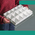 Meishi black and white resin succulent flower pots with tray in organised planting arrangement