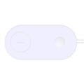 White dual wireless charging station for two mobile phones