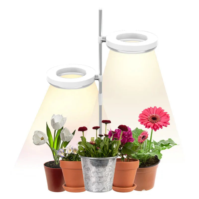Compact white PC shell plant growth light for desk use, showing single head design.