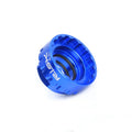 Blue aluminium bicycle chainring removal tool for Shimano 12-speed direct mount cranksets.