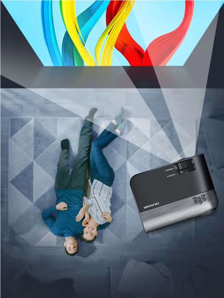 Android wifi wireless projector with AI voice control and 8K Blu-ray lens for mobile phone projection