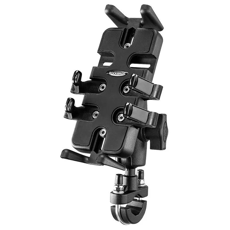 Black nylon U-shaped handlebar phone mount bracket for motorcycles and bicycles