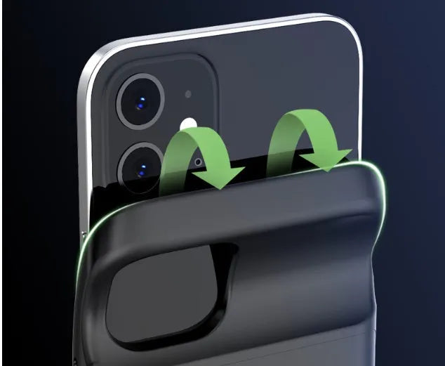 Black ultra-thin TPU soft bag wireless back clip battery for iPhone 12 with multiple USB ports