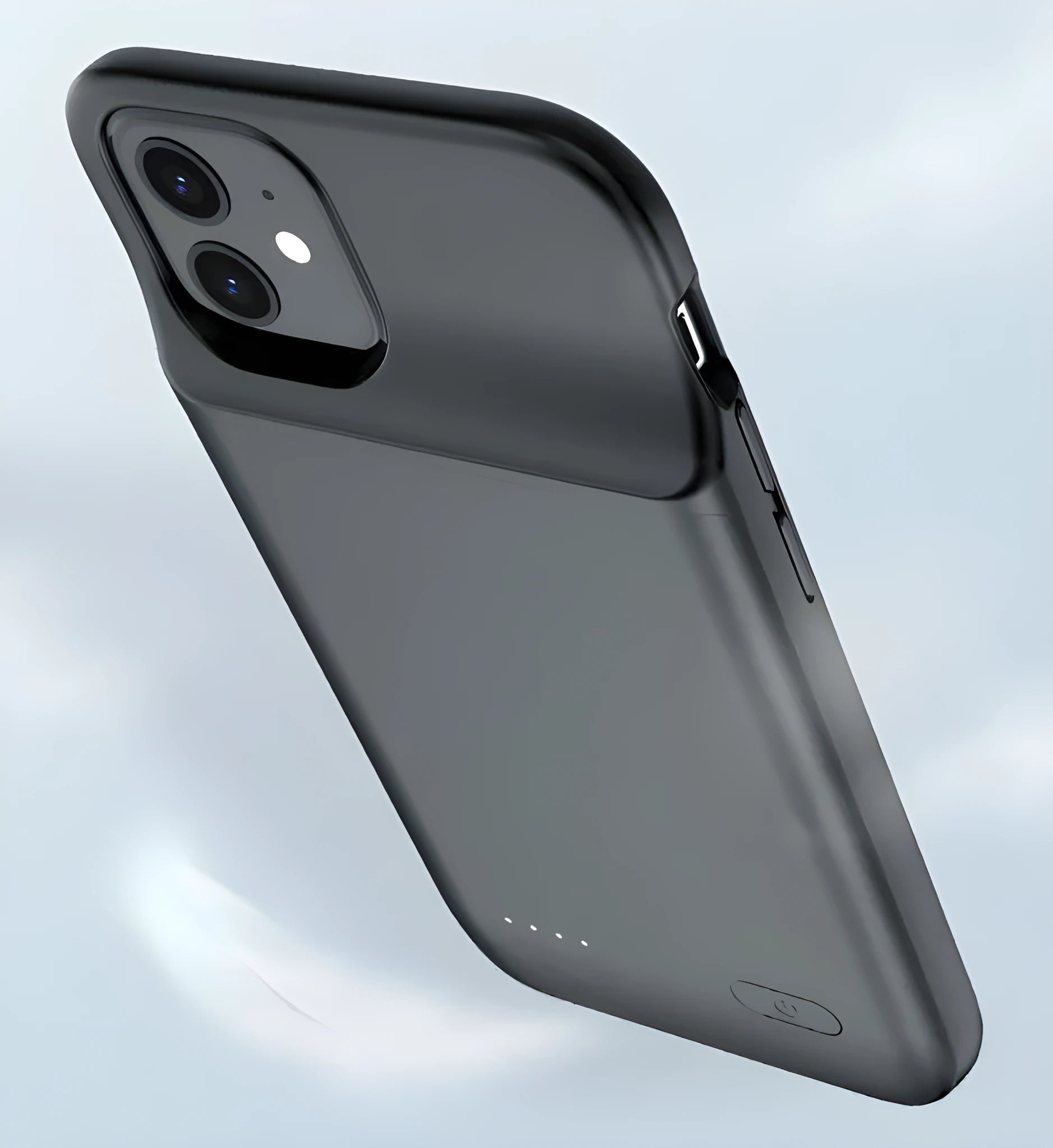 Black ultra-thin TPU soft bag wireless back clip battery for iPhone 12 with multiple USB ports