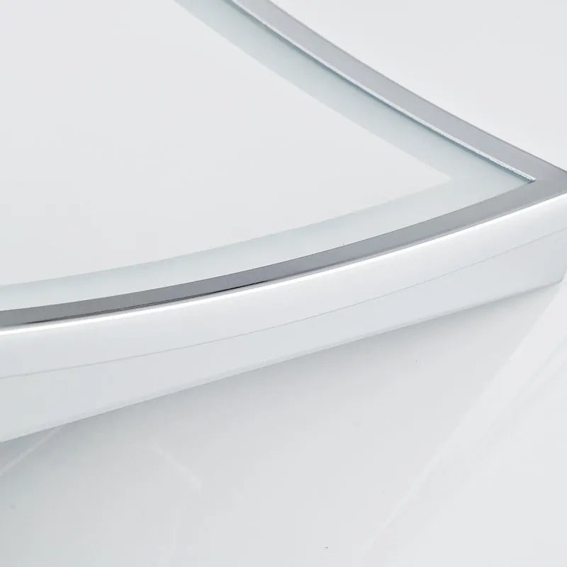 Stainless steel folding bathroom mirror lamp with illuminated frame measuring 200x200mm