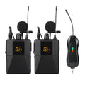 Black wireless lavalier microphone with clip for lapel attachment