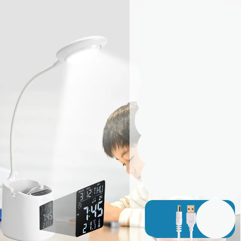 White desk lamp with eye protection USB charging touch switch for study and reading