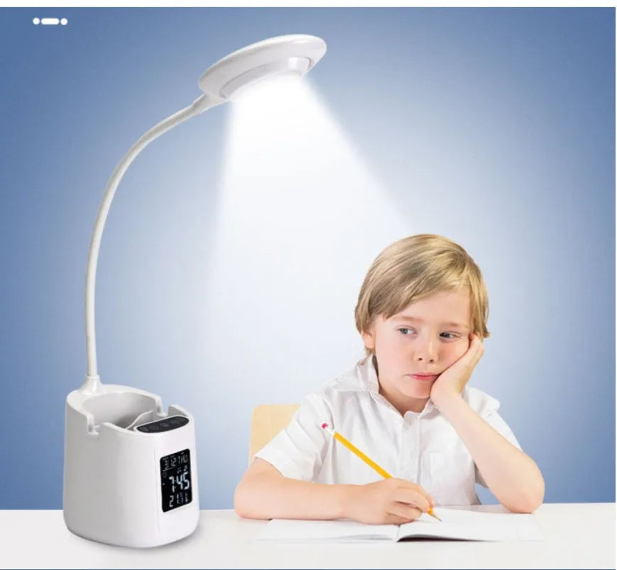 White desk lamp with eye protection USB charging touch switch for study and reading
