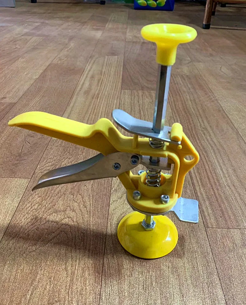 Adjustable tile raising locator with electroplated metal finish for concrete processing