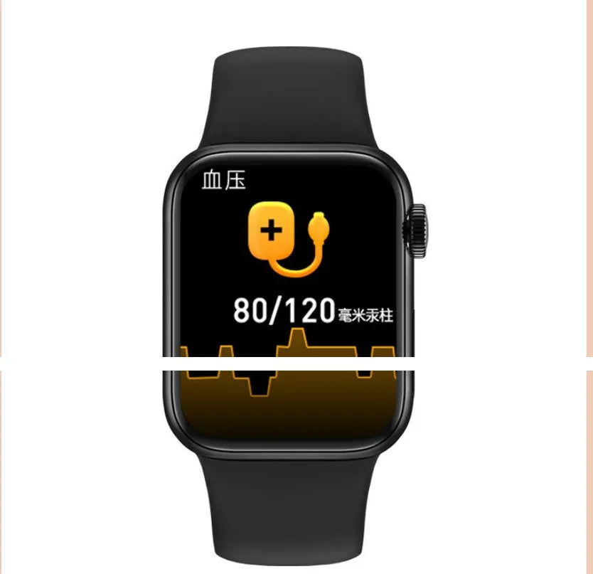 M16Plus smart watch in wolf grey with 1.8-inch touch screen on wrist, showing health data display