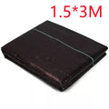 Black polyethylene composite woven weed control cloth for farmland and greenhouse use.