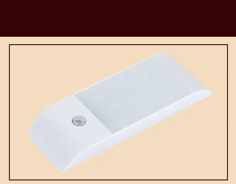 Rechargeable human body sensor night light with 12 LEDs and PVC shade for cabinet and corridor use