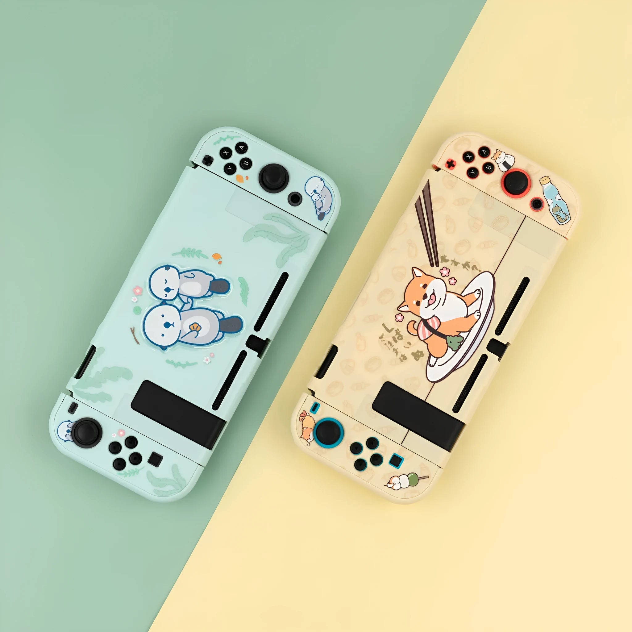 Silicone protective shell case with back grip for Nintendo Switch Lite console in selected style color
