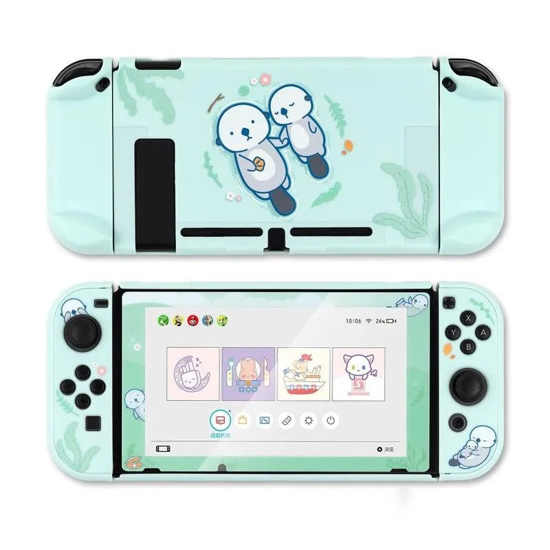 Silicone protective shell case with back grip for Nintendo Switch Lite console in selected style color