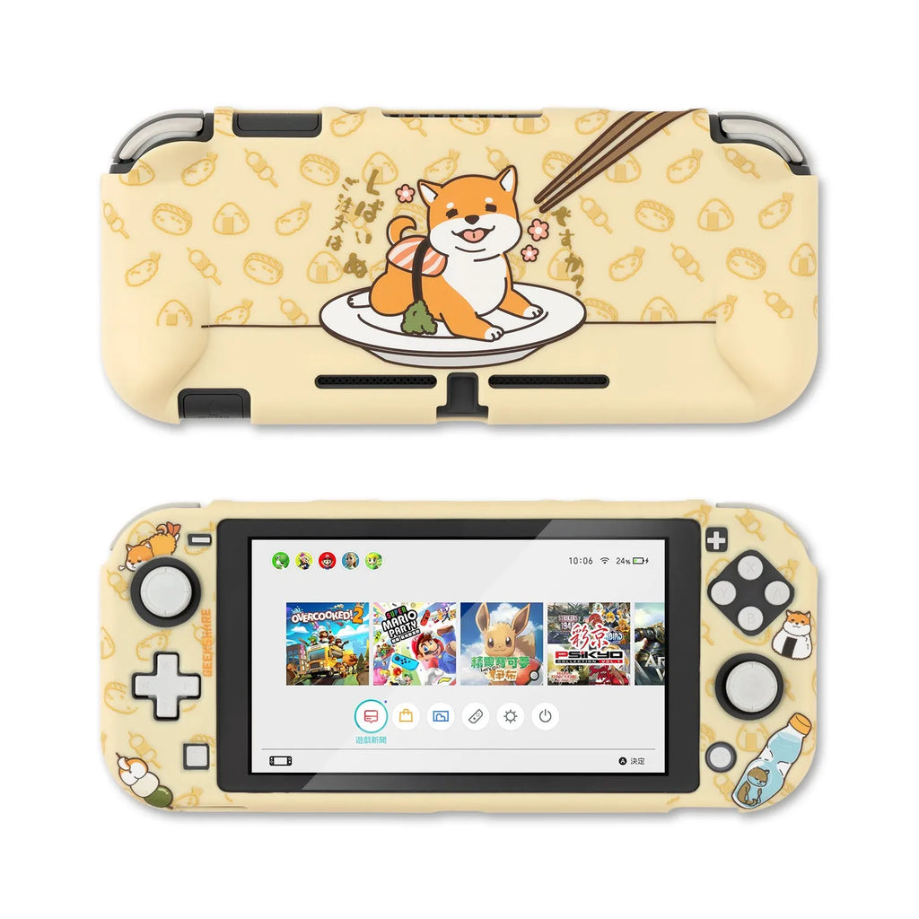 Silicone protective shell case with back grip for Nintendo Switch Lite console in selected style color