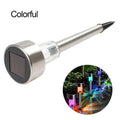 Stainless steel garden landscape light with pastoral design standing 29.5cm tall.