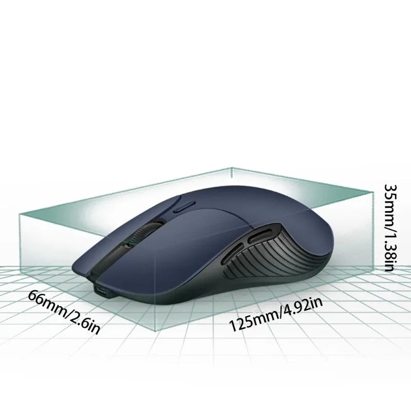 Blue wireless voice translation mouse with voice control buttons and 2.4G receiver