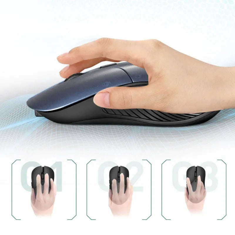 Blue wireless voice translation mouse with voice control buttons and 2.4G receiver