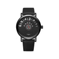 Men's waterproof quartz watch with turntable design, metal case and 4.1cm diameter dial