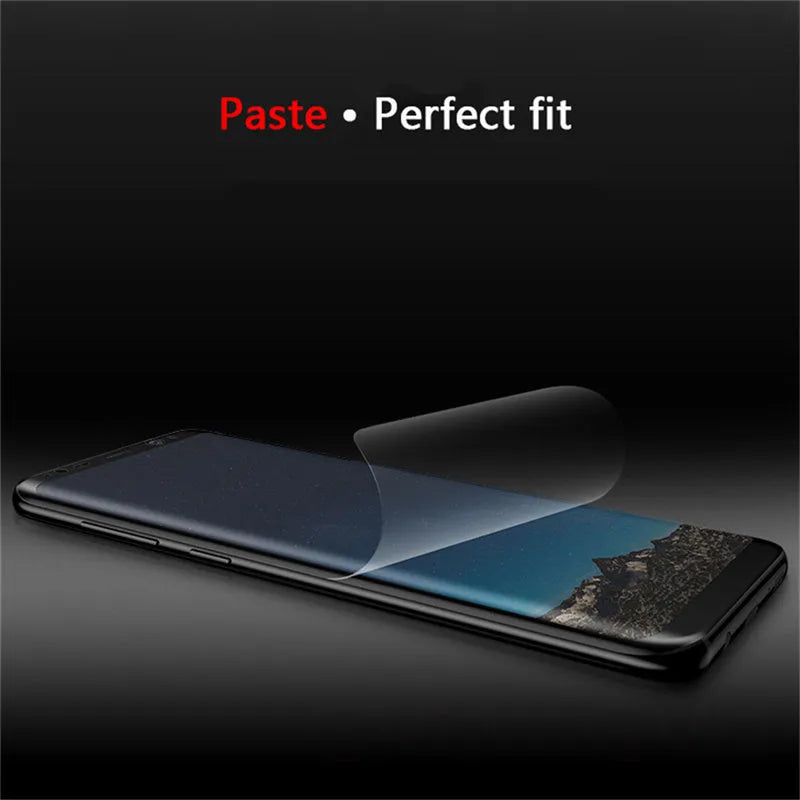 Curved purple-light hydraulic screen protector for Samsung Galaxy S series phones on display