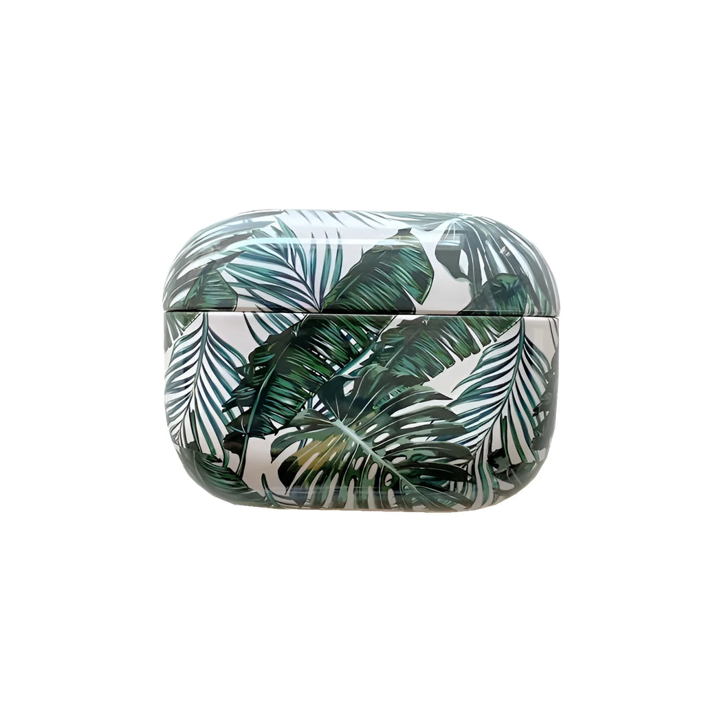 Banana leaf tropical design TPU case for AirPods in blue and green colour options