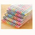 100-colour gel pen set with plastic barrels in assorted colours showing 0.5mm and 1mm tip sizes