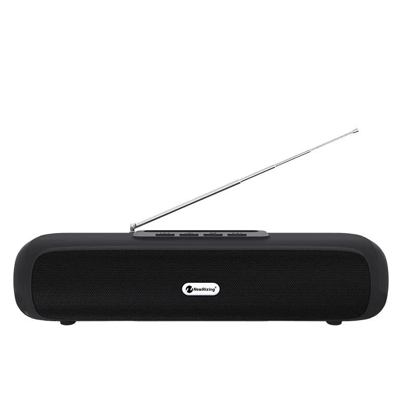 Wireless long strip desktop speaker in choice of Black, Blue, Red, or Silver Grey colour.