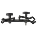 Black ABS tripod umbrella clip with screw-chuck mechanism on a tripod shaft