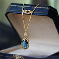 Geometric gold electroplated copper necklace with French retro design