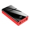 40000mAh LCD power bank in red or black plastic housing showing battery percentage display