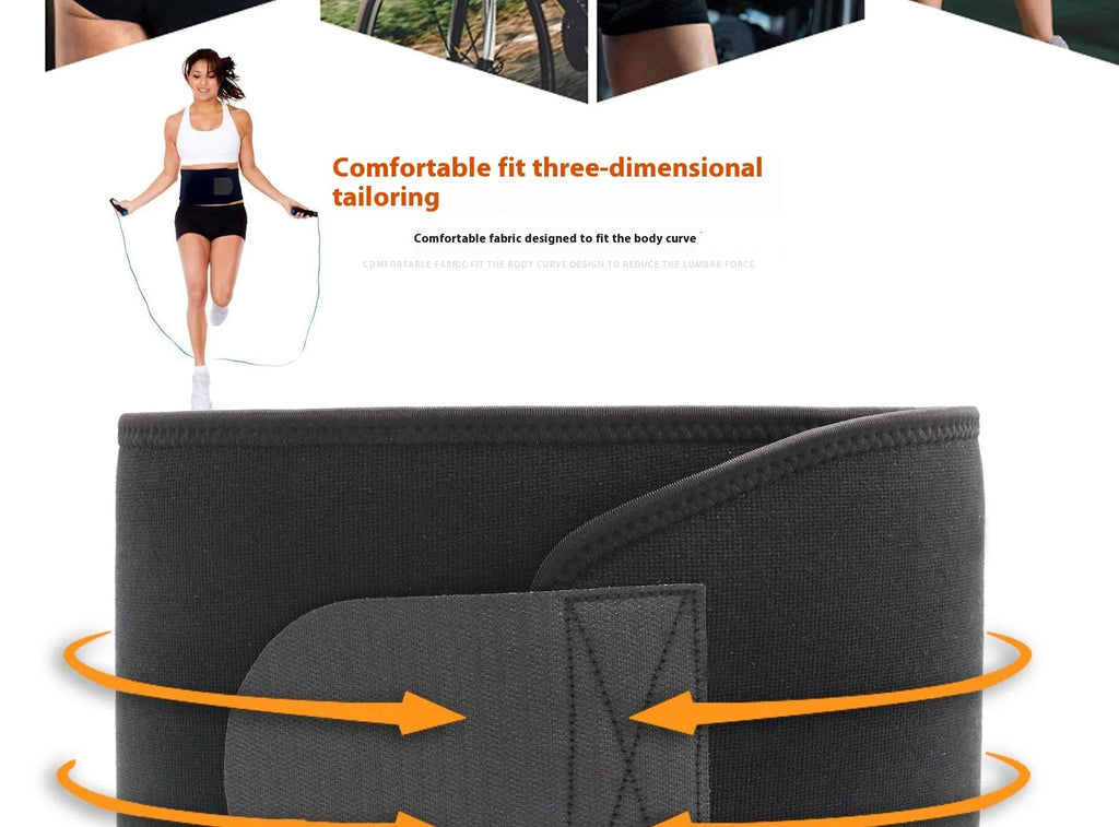 Fitness lumbar support belt in neoprene with adjustable strap for gym workouts