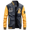 Leather effect casual jacket in red with full polyester lining, front view