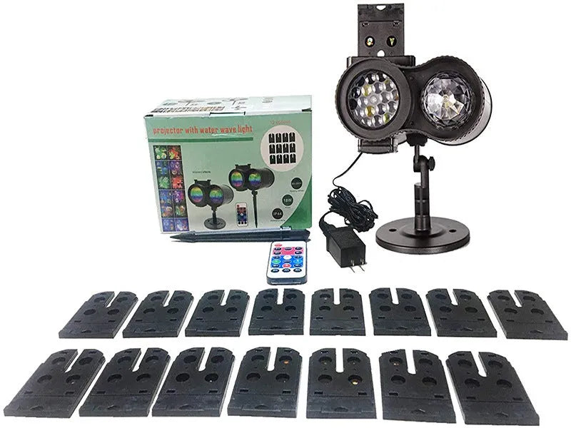 Outdoor waterproof double tube animated watermark LED light with IP65 rating.