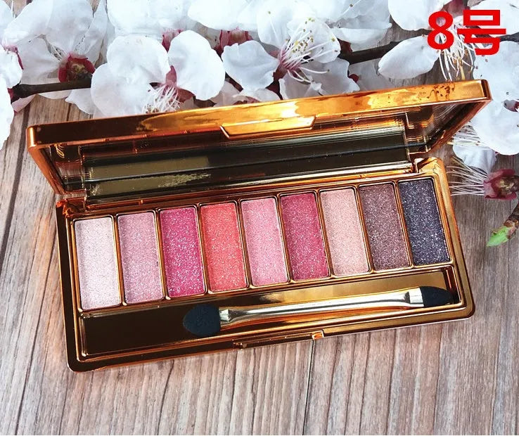 Bear Winnie nine colour diamond bright eye shadow palette with eight style options, 90g weight
