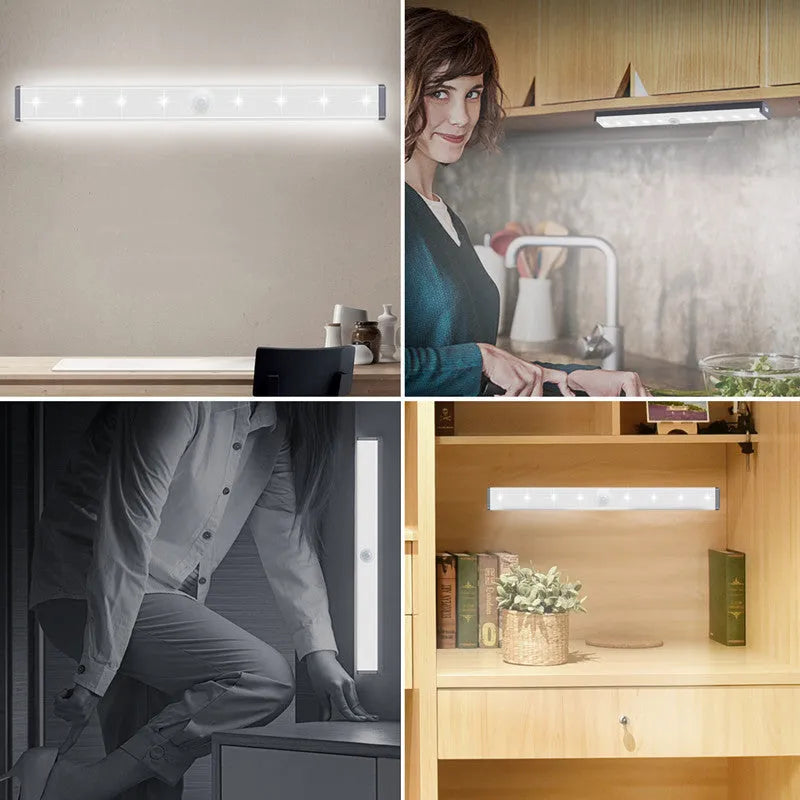LED human body induction magnetic closet light with USB charging cable