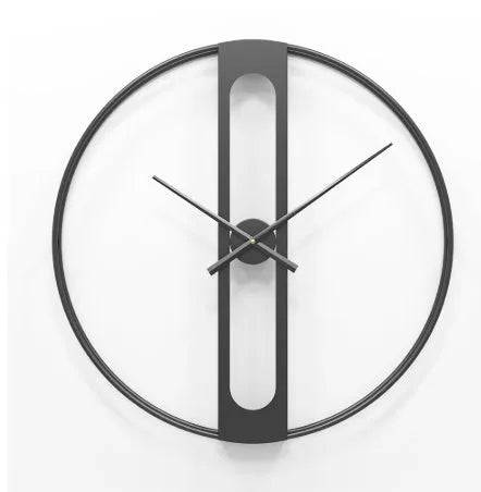 Round metal wall clock with 50cm diameter in black or gold colour option