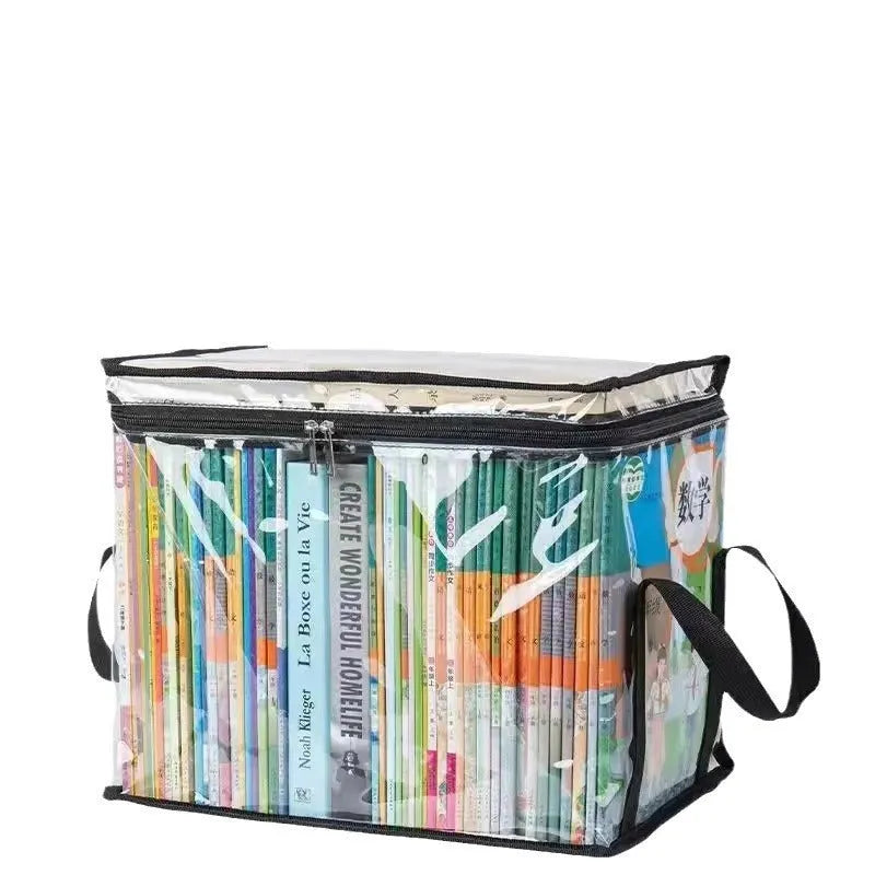 Large white PVC buggy bag with transparent sections showing storage capacity of 38 x 24 x 32 cm