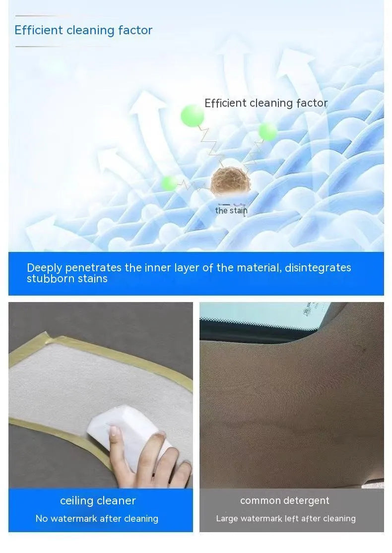 Bottles of wash-free ultrasonic fabric ceiling foam decontamination cleaner with towel and sponge wipes